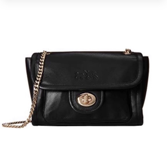 Coach Ranger Flap Crossbody Handbag Black Gold Hardware - Picture 1 of 15